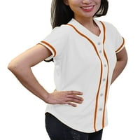 Lappel ženski bejzbol gumb donji dresovi na koluplju Sportski uniformi Hipsterne majice napravljene
