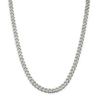 Čvrsta ogrlica od srebrnog Cubanskih lanaca Sterling Silver - sa zaštitnim kopčom za lobster 26