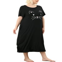 Agnes Orinda ženska plus veličina udobna pidžama Slatka mačkaste sitne džepove noćne kuće