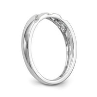 14k bijeli zlatni prsten za prsten za vjenčanje Diamond Round Complete Trio Dame veličine 6