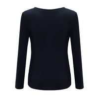OcivieR ženska pulover s dugim rukavima V-izrez majica majica malih vrhova ženske majice dugih rukava