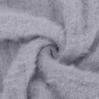 Dukseri pulover za žene Y2K džemperi Jesen zimski okrugli vrat Duks duge rukave vrhovi bluza Grey M