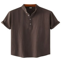 Colisha muški vrhovi stoji ovratnik ljetne košulje kratki rukav majica casual gumb za odmor down bluza