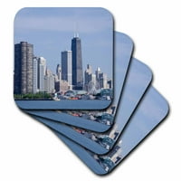 Illinois, Chicago, Jezero Michigan View Chicago City Skyline, set podmetača - Soft CST-208022-2