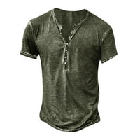 Muški majica Henley Retro majica bez rukava casual gumb dolje Osnovni ljetni vrhovi rezervoara za muškarce