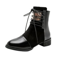Wiueurtly Girls Boots Ženske cipele za gležnjeve kratke čizme modne kožne čizme casual cipele bočni