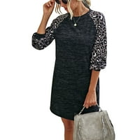 Jesenske haljine za žene Ženska odrasla Leopard Boja podudaranje dugih rukava modna modna modna haljina