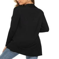 Blotona ženski džemper za spuštanje s dugim rukavima otvoren prednji lagani pleteni kardigan dame obrezane