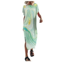 Clearsance Ljetne haljine za žene okrugli izrez Ležerne prilike tiskane srednje dužine A-line kratkih