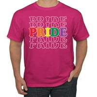 Rainbow LGBTQ gay ponos ponovio je LGBT ponos mušku grafičku majicu, Fuschia, X-Veliki