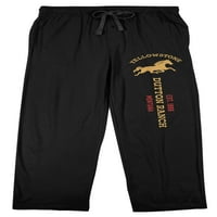 Serija Yellowstone Serija Dutton Ranch Logo Muške crno grafičke hlače za spavanje