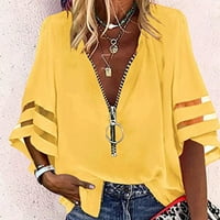 Ženski vrhovi modni čvrsti boja casual labav majica s majicom s rukavkom s