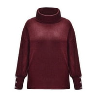 Cuhas ženske modne džempere za žene plus veličine turtleneck pulover dugih rukava labav pleteni vrhovi