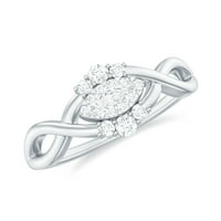 Moissite Infinity prsten za žene, elegantno obećanje prsten u zlatu, 14k bijelo zlato, SAD 8.00