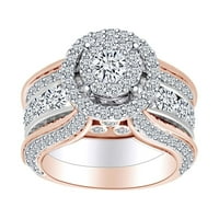 5. CTTW okrugli bijeli prirodni dijamantni vjenčani svadbeni prsten za svadbu u 10k dva tona zlatne