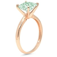 1.5ct sjajna princeza CUT VVS originalni sukob Besplatno zelena simulirana dijamantska stvarnu čvrstu 18K ružičastu ružinu zlato dizajner svadbeni godišnjica Angažovanje vjenčanog pasijanskog prstena veličine 5