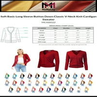 Mixmatchy ženski mekani bazični dugme dugih rukava dolje Classic V-izrez Knit Cardigan džemper