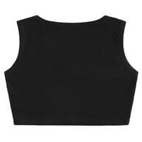 Ženske ljetne usjeve Top pisma za ispis tenki vrhovi bez rukava obrezani prsluk za odmor u pulover seksi majica crne s