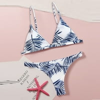 Finelylove dva kupaće kostimu za žene Lagano obložene sportskih grudnjaka Bikini plava m