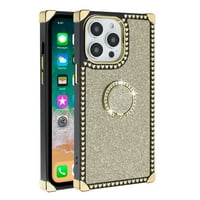 Za Apple iPhone Pro ma modni kvadratni srčani dizajn Diamonds Bling Sparkly Glitter sa prsten postoljem
