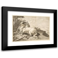 Giovanni Domenico Tiepolo Black Moderni uokvireni muzej umjetnički print pod nazivom - Centaur prihvaća