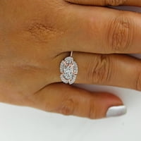 Halo nakit 14k Rose Gold Carat Round i Baguette Cut Bijeli prirodni dijamantski ženski prsten za klaster