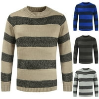 Hinvhai Sezonski čišćenje Muška jesen i zima Nova boja Podudaranje ličnosti Trend Striped džemper Khaki