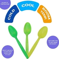 Različite kašike koje mijenjaju boje koji mijenjaju boje kada su hladne, sladoledne kašike