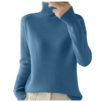 Džemper za žene duks turtleneck ženska jesenina i zima nova zadebljana korejska ženska pulover u boji labavi pletena pletena košulja s dugim rukavima