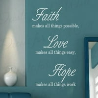 Vjera čini sve moguća ljubav Easy Work Nada - Inspirativni dom nadahnjujući religiozni Bož Biblija -