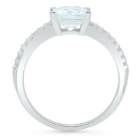 1.66ct princeza rez plavi simulirani dijamant 18k Bijelo zlato ugraviranje izjava bridalna godišnjica