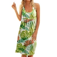 Sundress Women Beach odmor, Ženske ljetne haljine Plaže Party Colorful Printhed Sun Haljina Ležerne prilike ukidane kratke tankože bez rukava