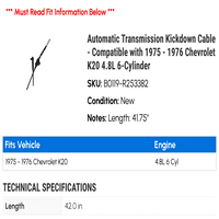 Automatski kanalizacijski kabl - kompatibilan sa - Chevy K 4,8L 6-cilindar