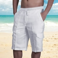 Asdoklhq muški kratke hlače Atletska odobrena za crtanje elastične čvrste boje labave povremene pet