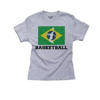 Brazil Olimpic - Košarka - zastava - Silueta Boy's Pamučna majica