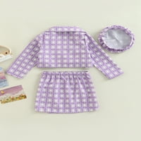 Wassery Kids Toddler Girls Pad penala Outfits Objave s dugim rukavima + prsluk + line suknje + set hat
