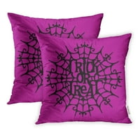 Pozdrav Silhouette Halloween Trick tretira pauk praznični čipka laserski jastuk jastuk, skup od 2