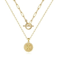 Zlatne ogrlice za žene 14K pozlaćenog kairclip-lanaca lanaca Dainty Coin Početna ogrlica za žene božićne