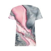 Ženski vrhovi na prodaju, plus veličine Pejzažni ispis ljetni kauzalni majica s majicom V izrez bluza