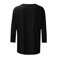 Amidoa Ženske košulje Spring Casual rukav Crew Crew Crt Solid bluza Ljeto Slim Fit Dressy Top Trendi