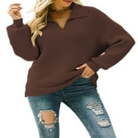 Glookwis Ženske pulover Duks u boji Ležerne prilike pulover Loparni pleteni džemperi LEAL LEGHLE JUMPER