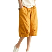 Jtckarpu casual hlače široke posteljine za noge za žene elastične udobne pantalone sa džepovima
