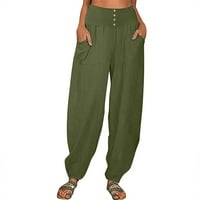 Gacuw posteljine za žene Ljeto široke nožne hlače plus veličina Regularne fit duge hlače Lounge pantalone