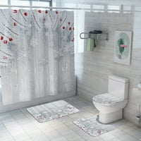 u božićnoj sceni uzorak kupaonice postavljaju klizanje tepih za umivaonik MAT WC sjedala poklopac poklopca za kućni hotel
