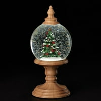 Roman 9.5 LED osvijetljeni božićni stablo snježni globus na pijedestalu