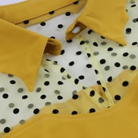 Haljine za žene plus veličine ženska posada izrez a-line dugih rukava Srednja duljina čvrsta retro surplicija vruće prodajne haljine žute m