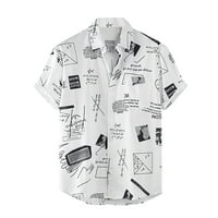 Muškarci Hawaii Print Majica Moda skrenite ovratnik Kratki rukav Dugme Muške Muške majice Plaža Dnevna