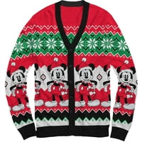 Mickey Mouse Santa Hat Cardigan ružni božićni džemper