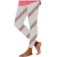 Ženske joge gamaše hlače Ljetna popusta na prodaju visoki elastični struk prikladnim sportom prozračne baseball print pantalone za djevojčice modni crveni xxl