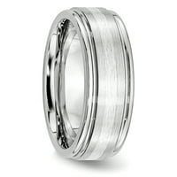 Karat u karatsu kobaltni sterling srebrni umetnuti saten i polirani pojas veličine 11. - Unispor prsten